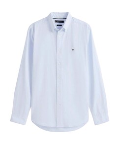 Heren overhemd lange mouw blauw