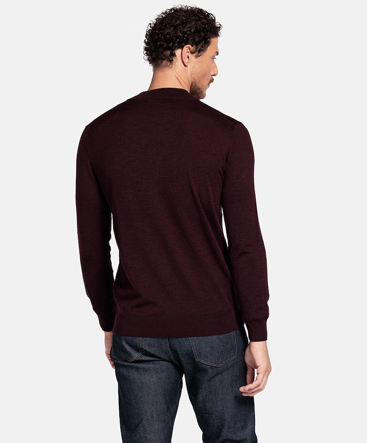 Heren trui met rits bruin