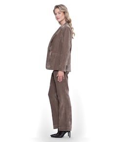 Pants velours dames broek beige