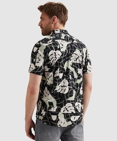 Heren overhemd korte mouw blauw