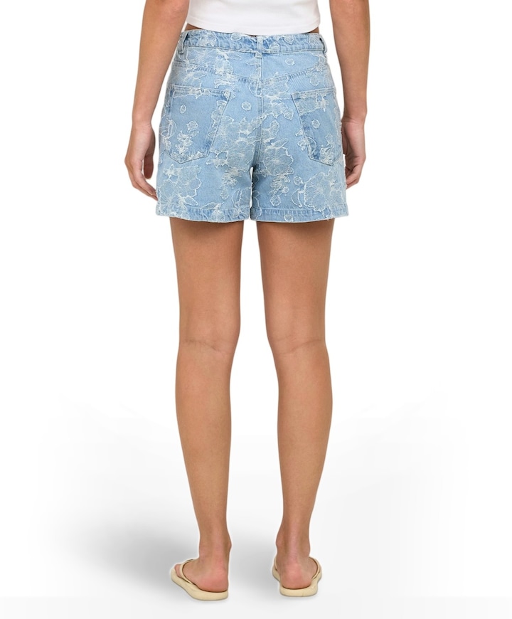 ONLPHINE-AUDE JAQUARD QY dames korte broek blauw