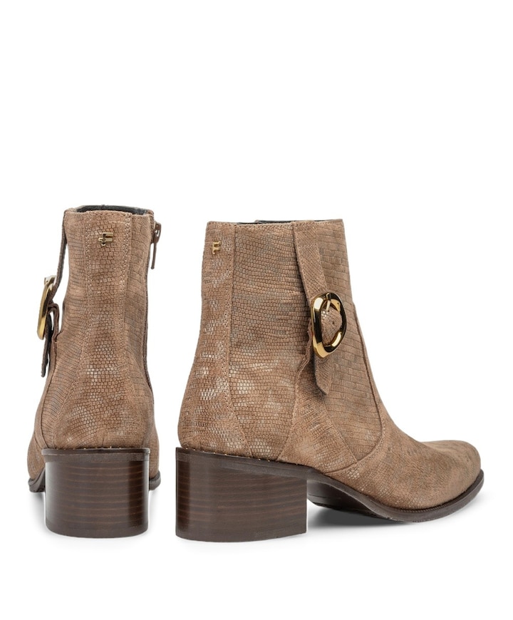 dames enkellaarzen beige