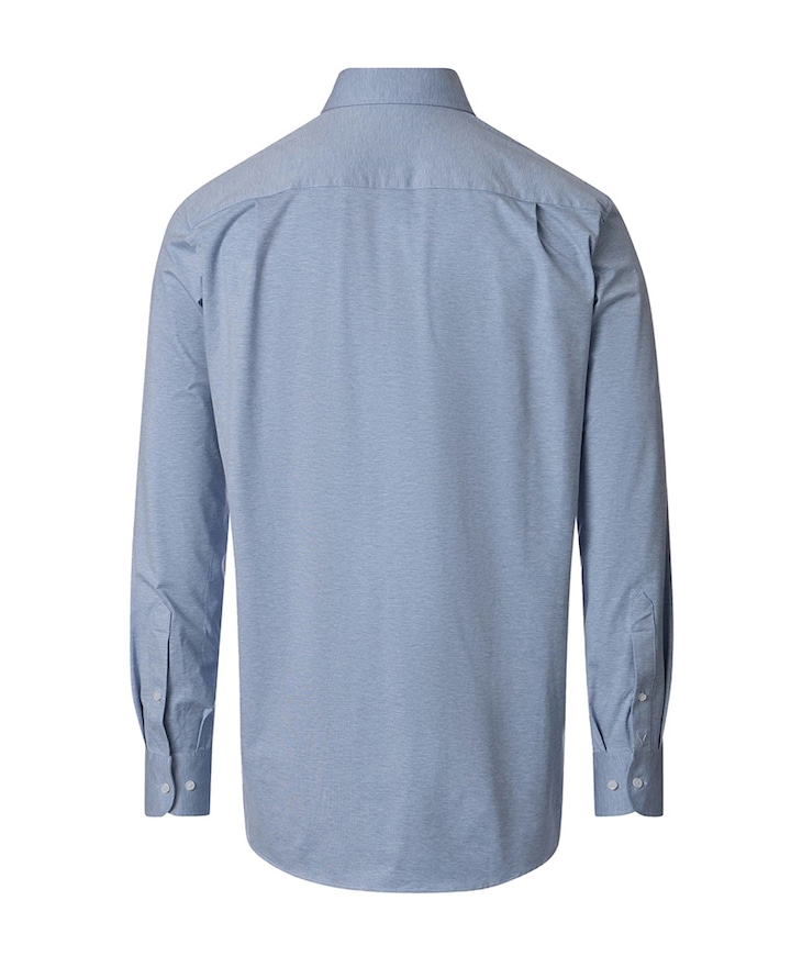 Heren overhemd lange mouw blauw