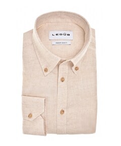 Heren overhemd extra lange mouw beige