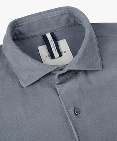 Heren overhemd lange mouw blauw