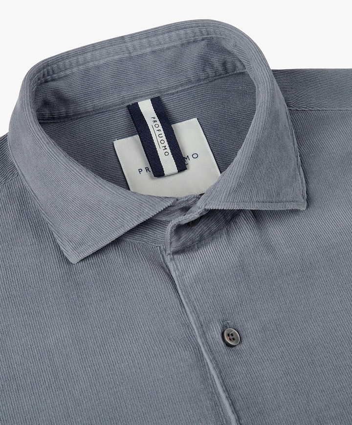 Heren overhemd lange mouw blauw