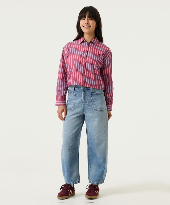 Meisjes blouse lange mouw roze