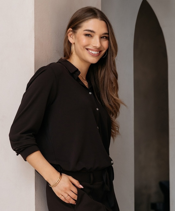 Dames blouse bruin