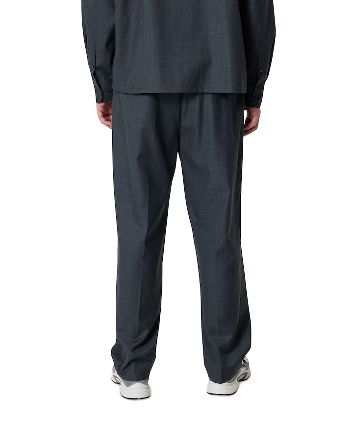 OLAF Regular Wool Blend Pleated heren pantalon grijs