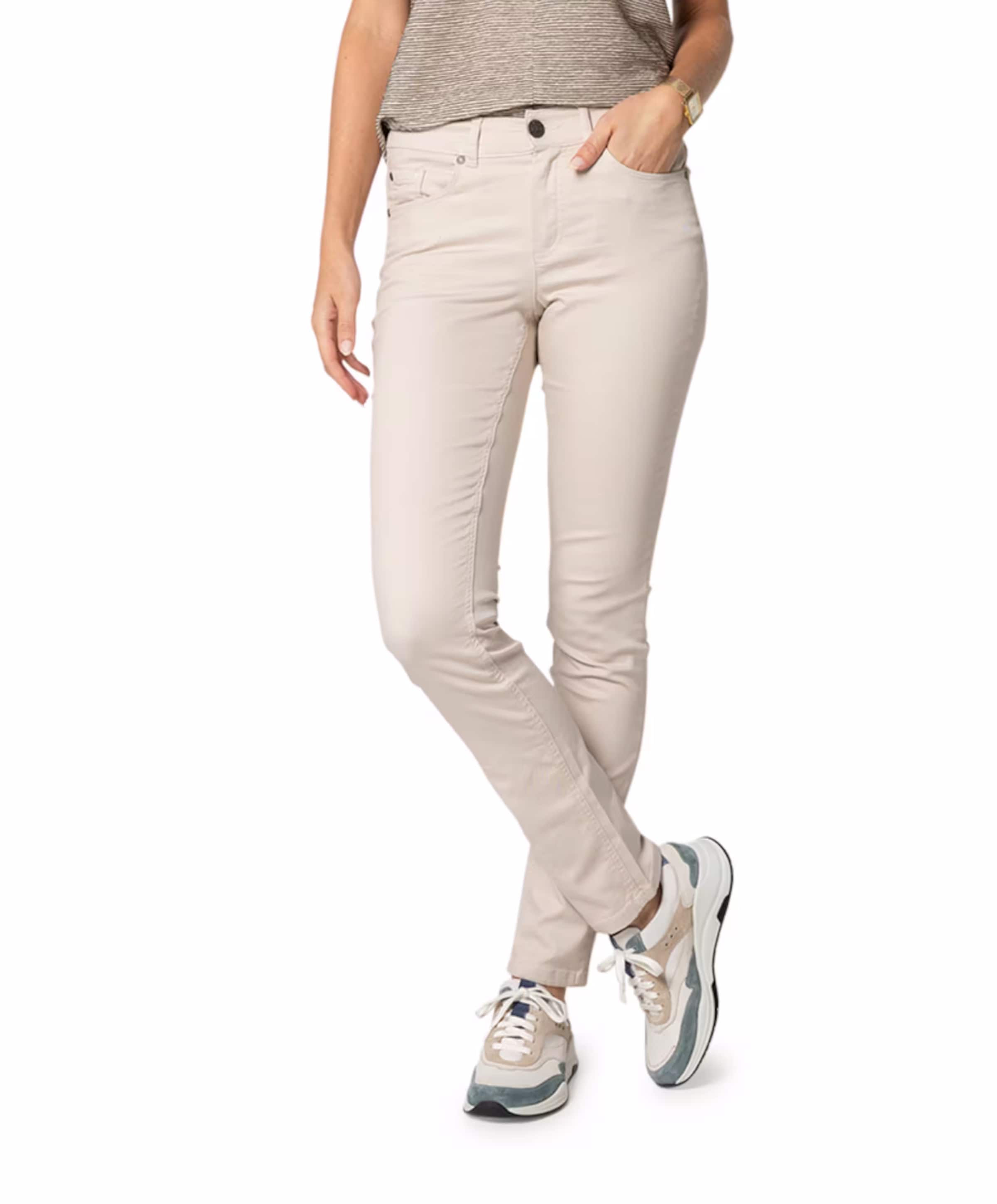 5 Pocket Super Stretch Lang dames broek beige