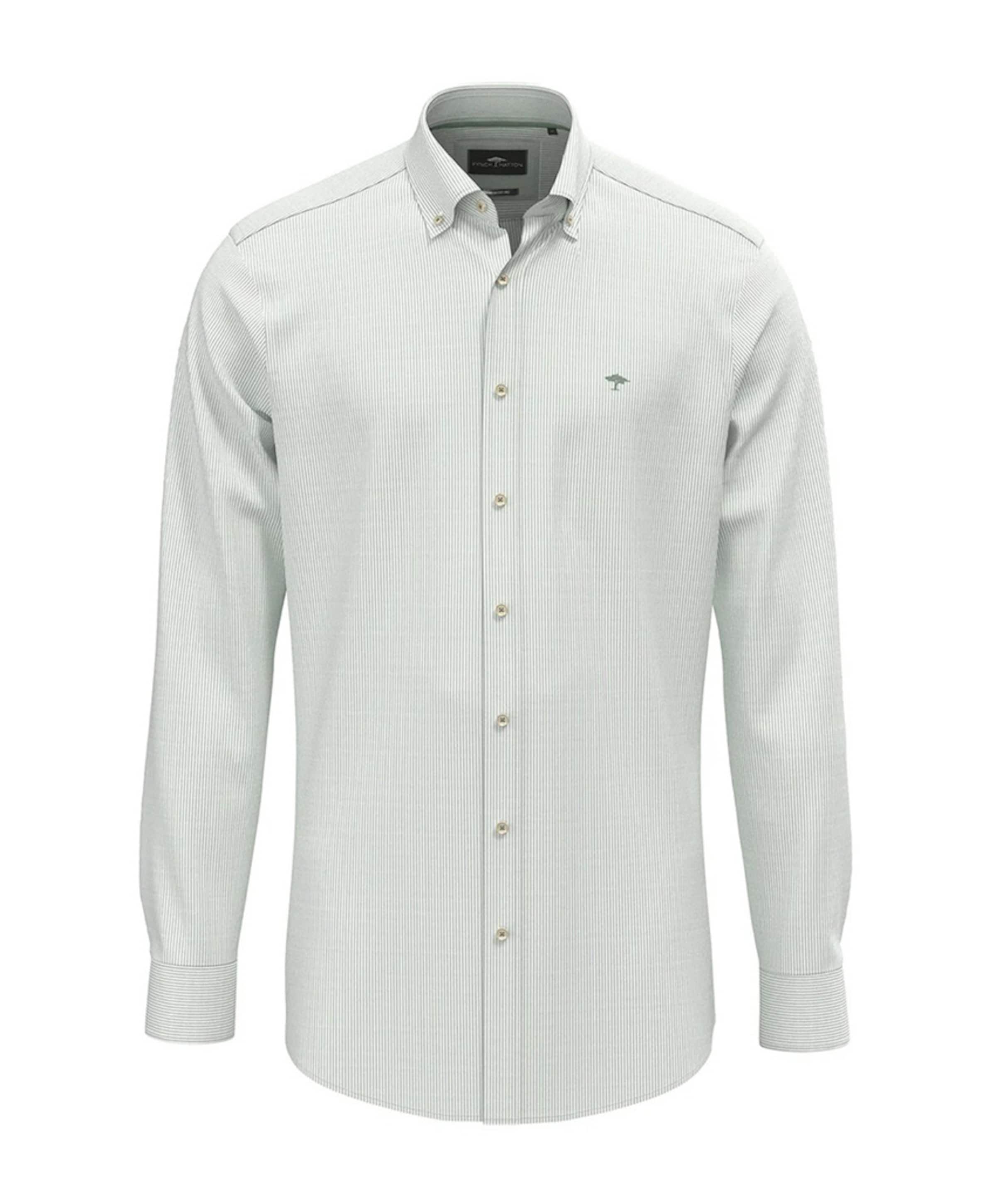 Heren overhemd lange mouw groen