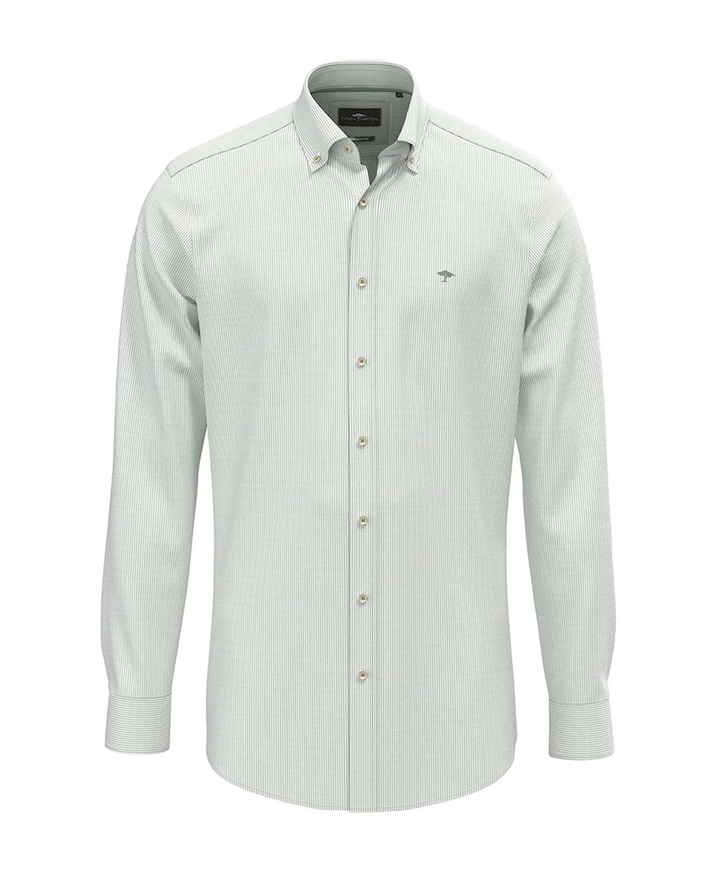 Heren overhemd lange mouw groen
