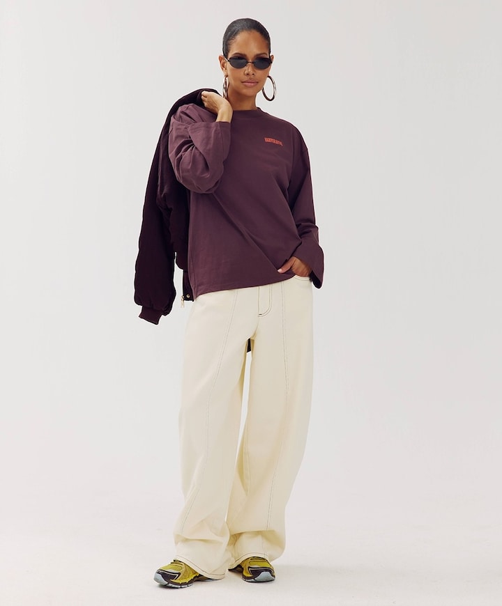 Dames longsleeve bordeaux