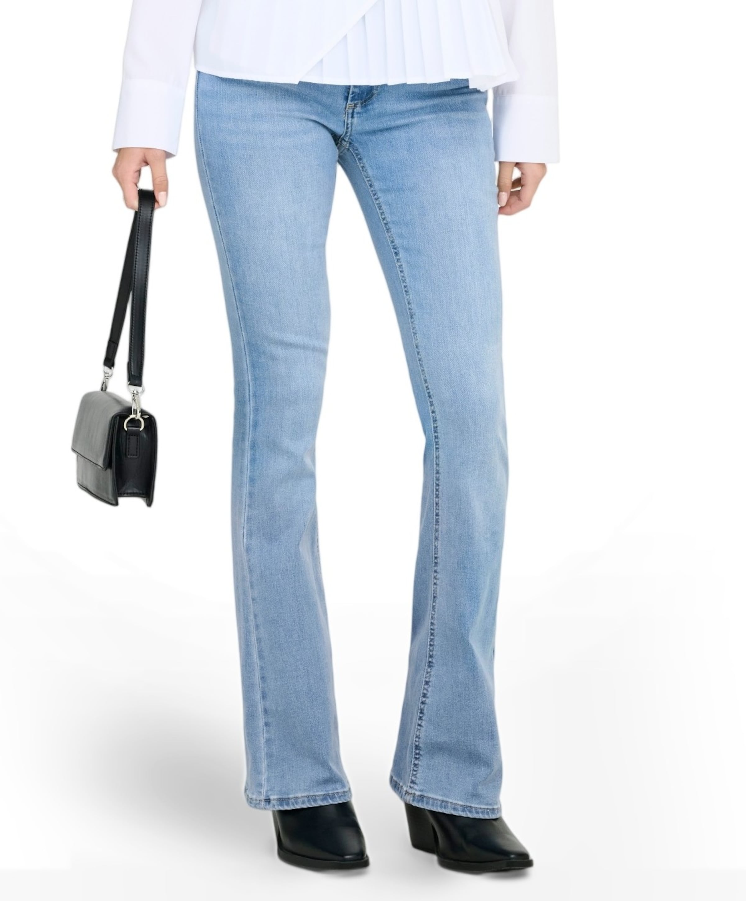 ONLBLUSH LIFE MID FLARED DNM blauw
