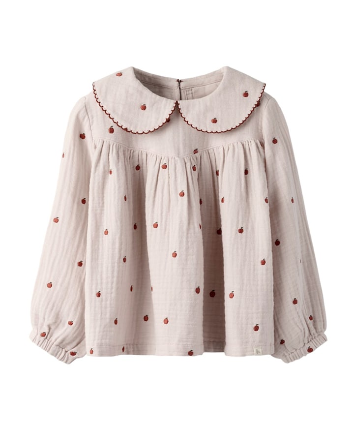 Meisjes blouse lange mouw roze