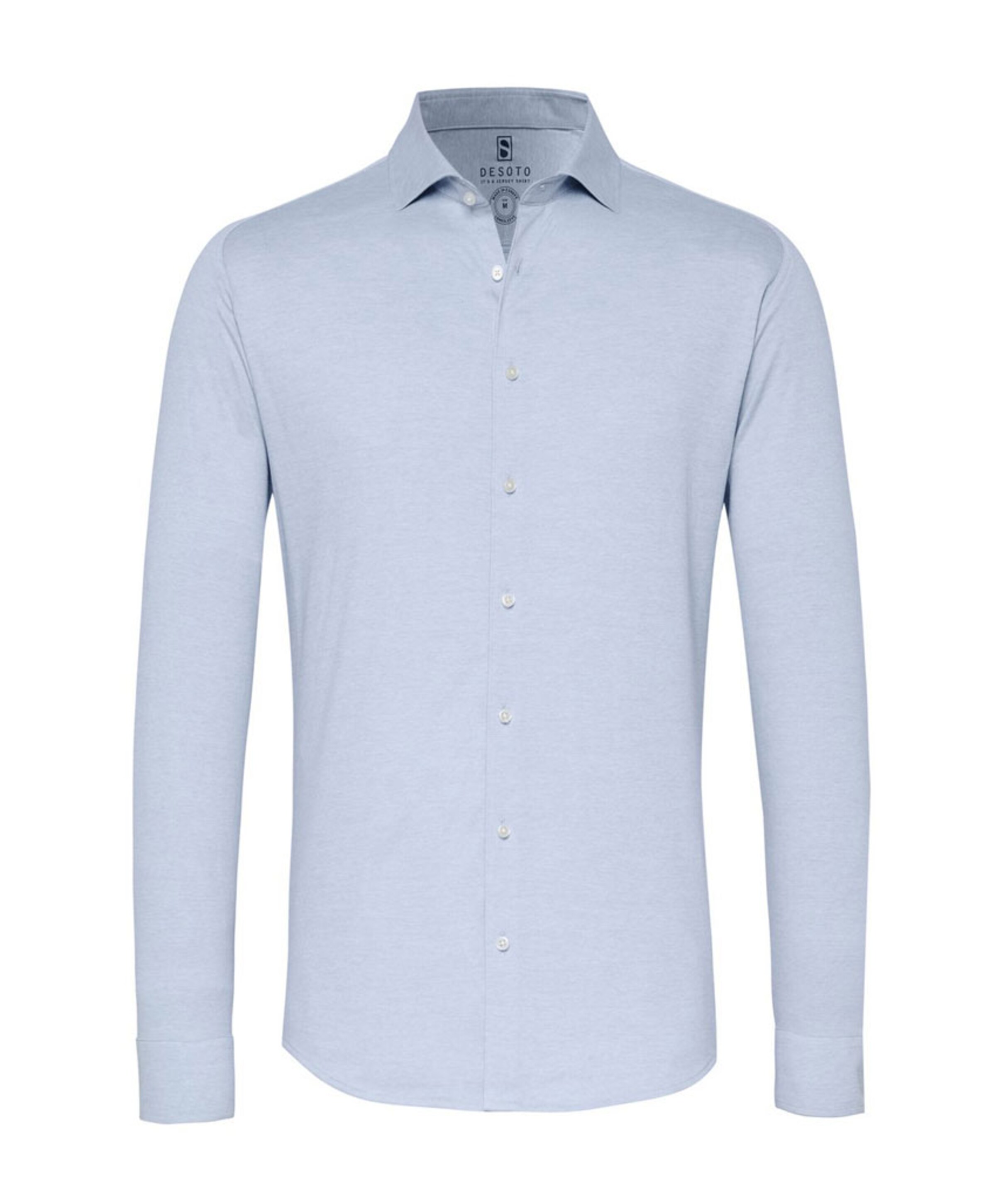 Heren overhemd lange mouw blauw