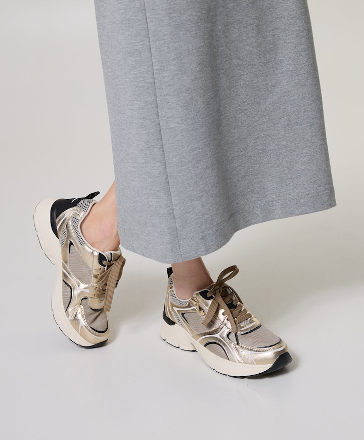 Women Lace-up dames sneakers goud