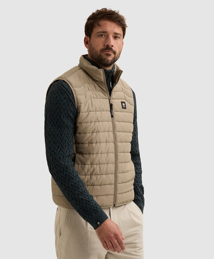 Heren bodywarmer beige