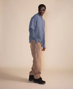Heren longsleeve blauw