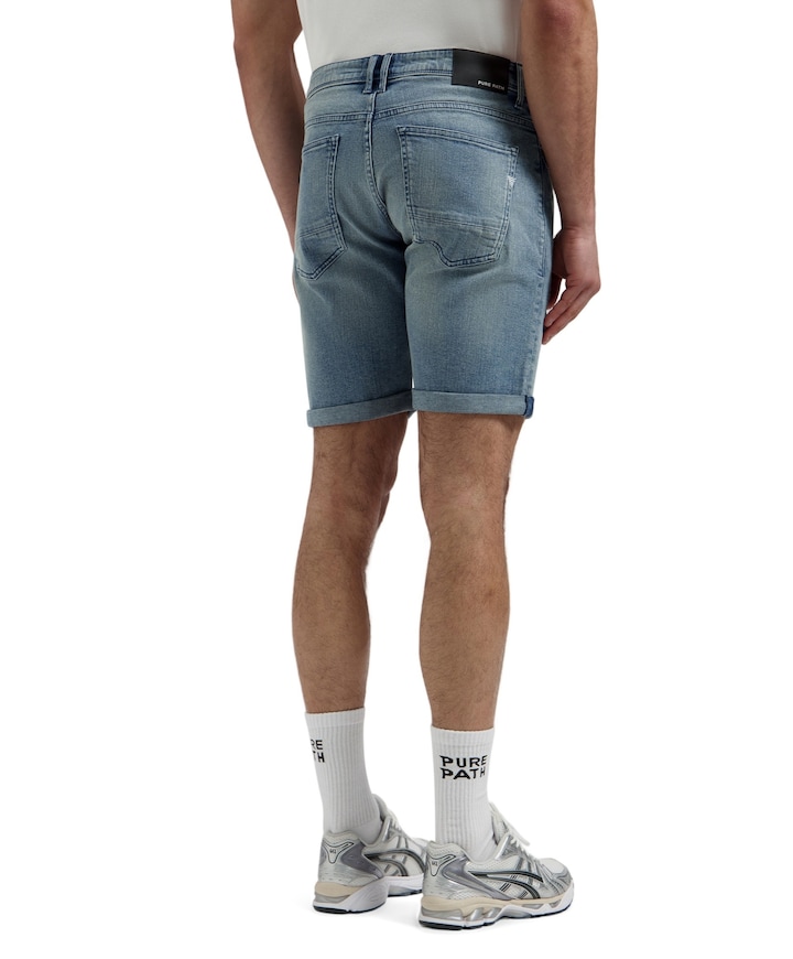 The Miles Slim Fit Short heren korte broek blauw