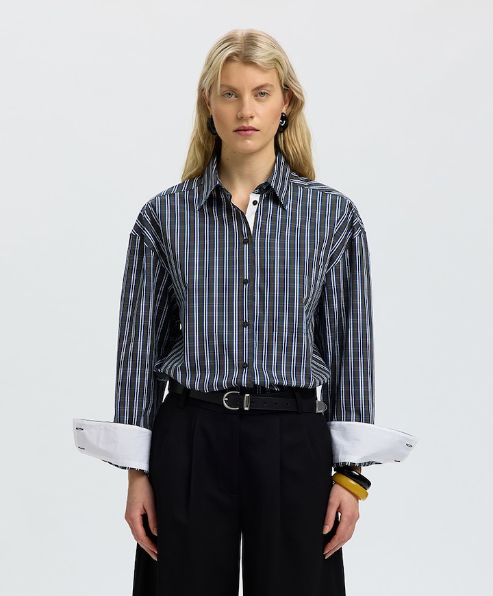 Dames blouse blauw