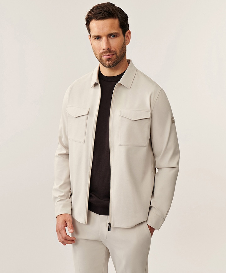 Heren overshirt beige