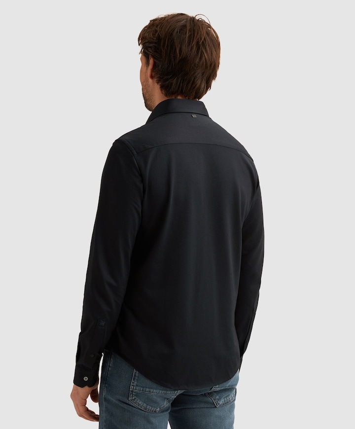 Heren overhemd lange mouw blauw