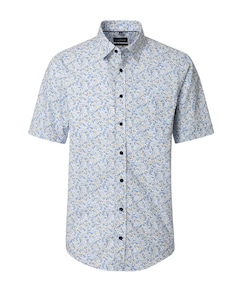 Heren overhemd korte mouw geel