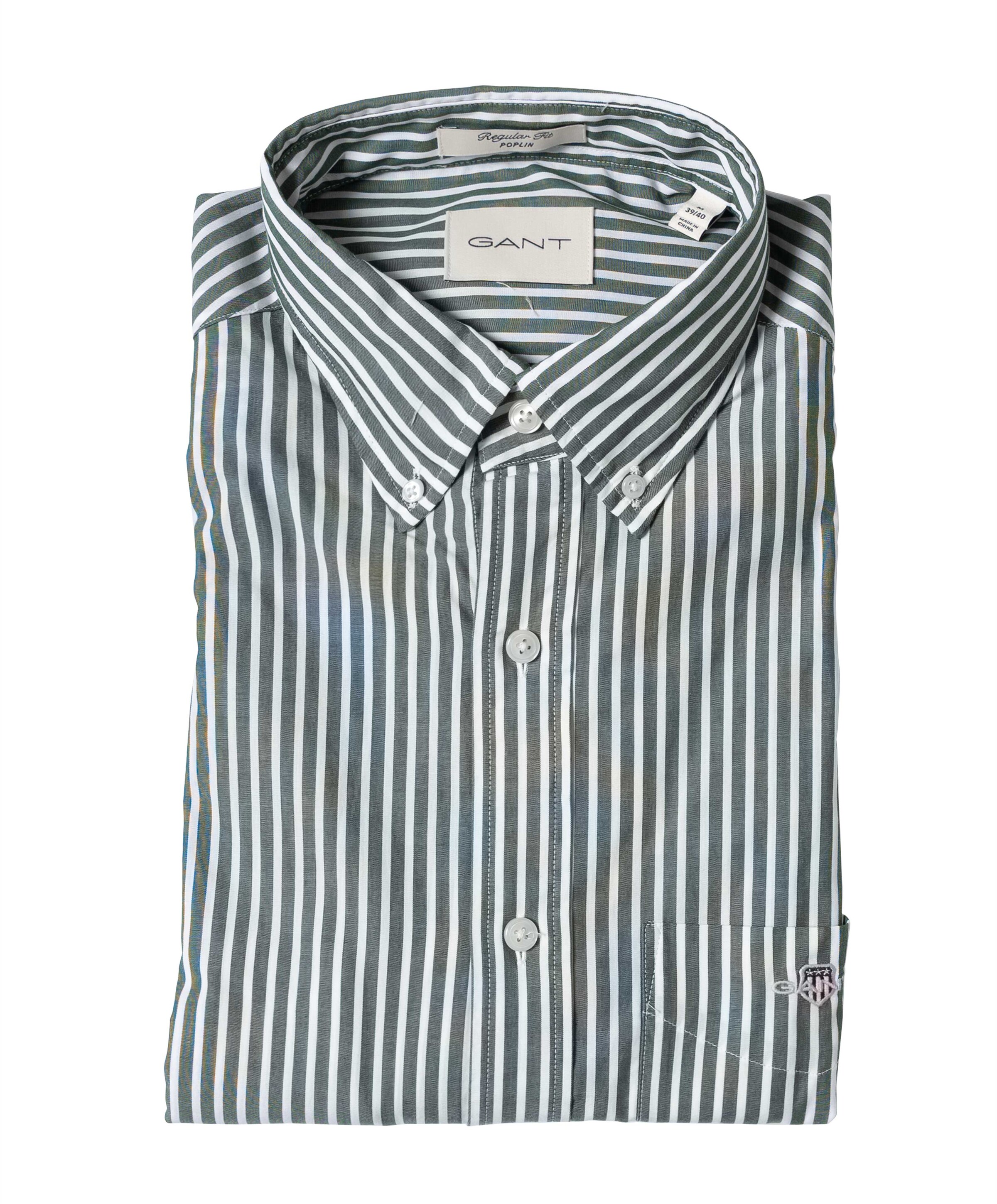 Heren overhemd lange mouw groen