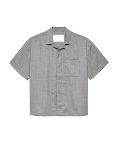 Heren overhemd korte mouw grijs