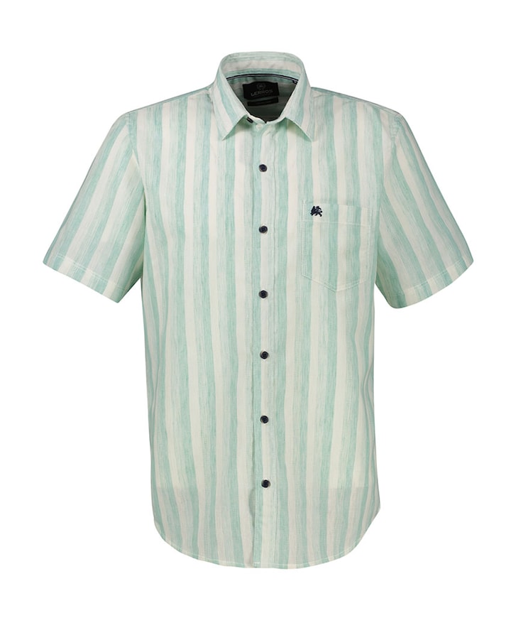 Heren overhemd korte mouw groen