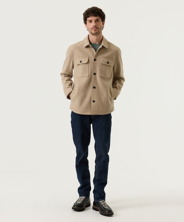 Heren overshirt beige