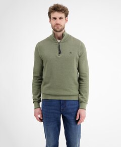 Heren trui met rits groen