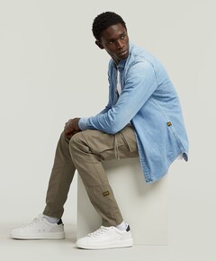 Heren overhemd lange mouw blauw