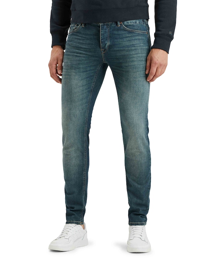 RISER SLIM WORN-IN BLUE DENIM jeans blauw