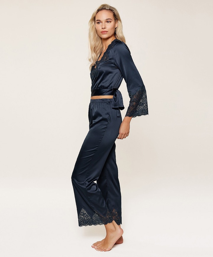 Dames shortama blauw