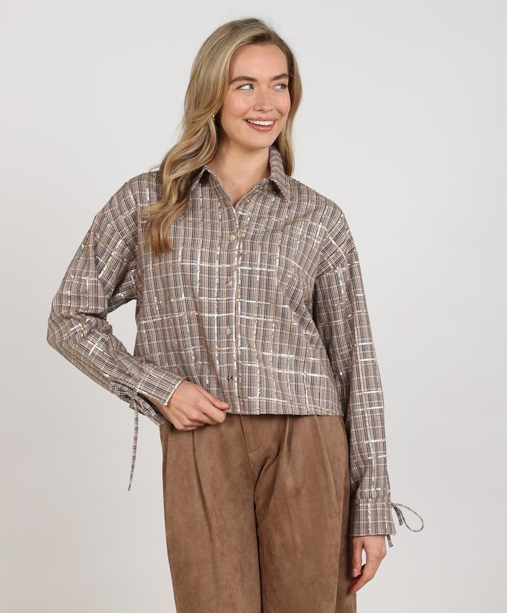 Dames blouse beige