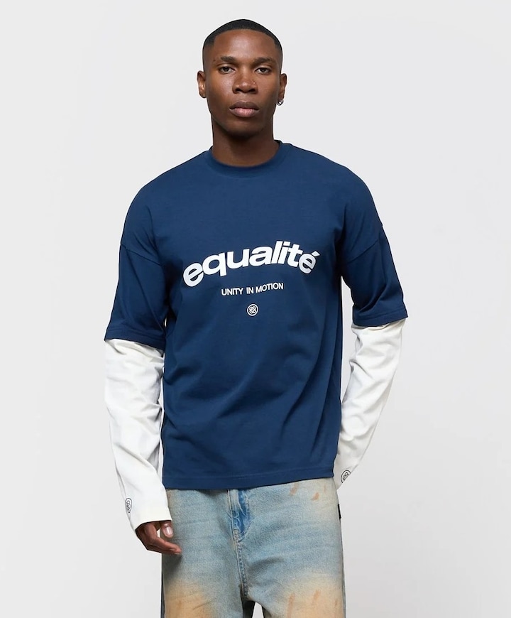 Uniseks longsleeve blauw