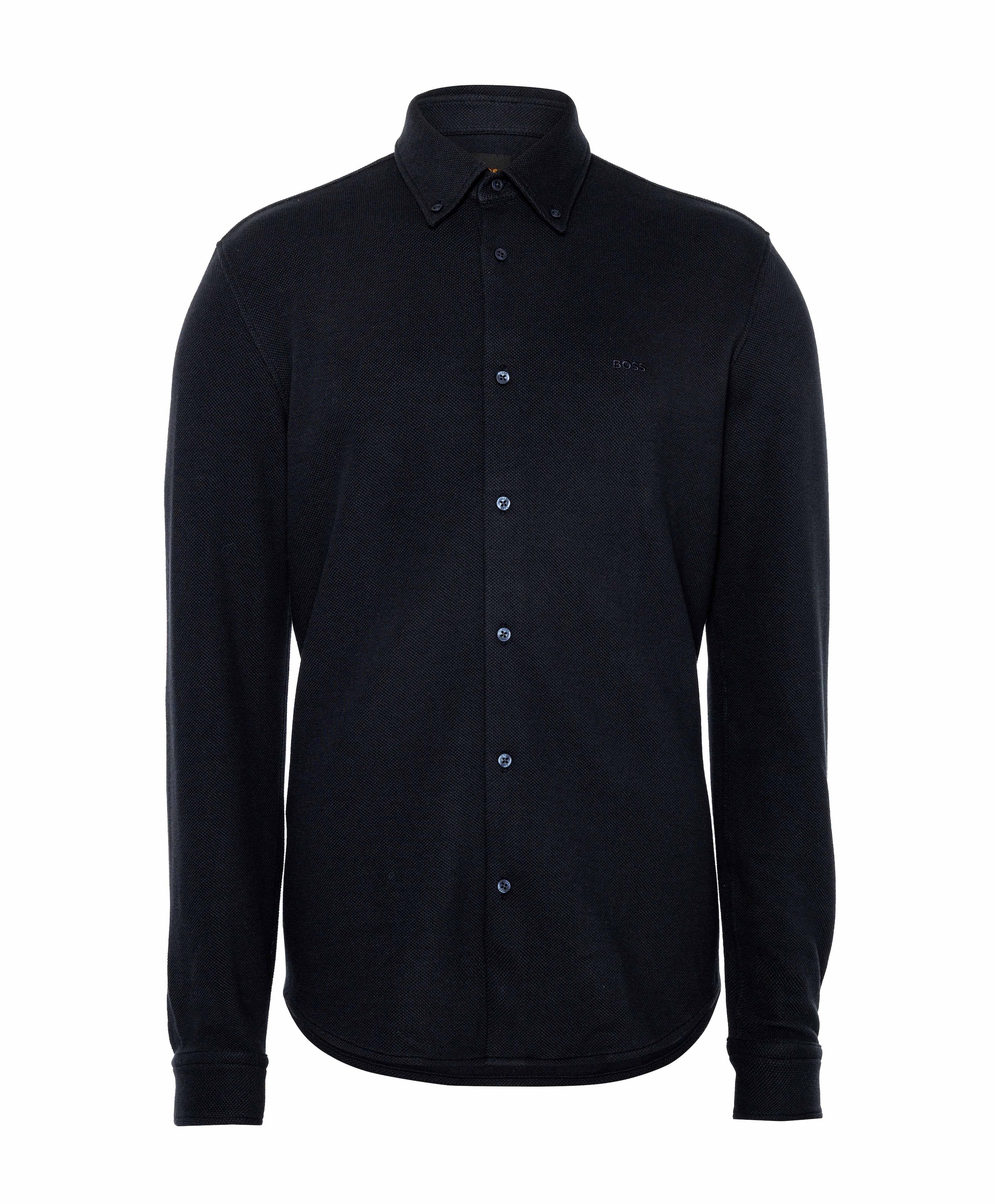 Heren overhemd lange mouw blauw