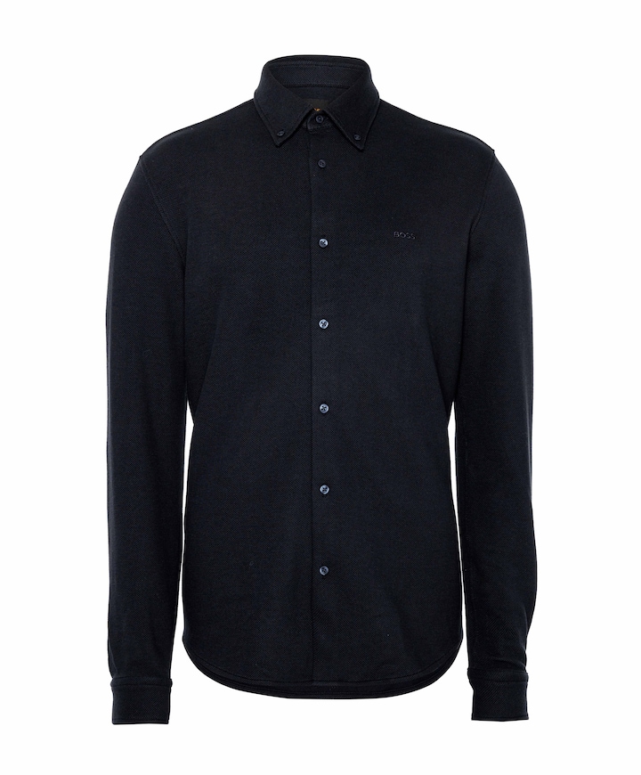 Heren overhemd lange mouw blauw