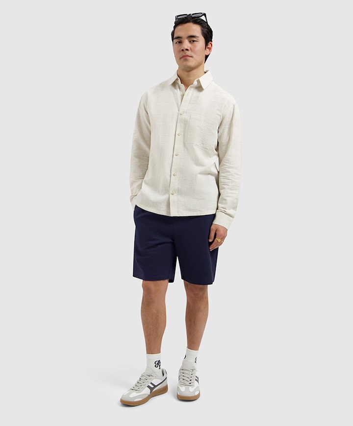 Linnen heren korte broek blauw