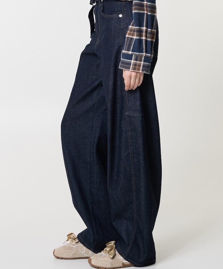 Baggy twisted dames jeans blauw