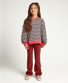 Little velvet flare meisjes broek bruin