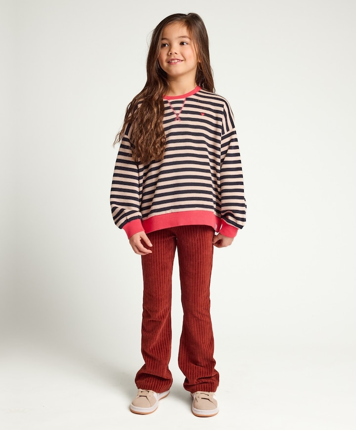 Little velvet flare meisjes broek bruin