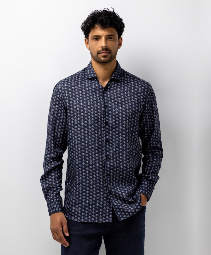 Heren overshirt blauw