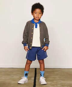 Plain piping sweatshorts jongens korte broek blauw