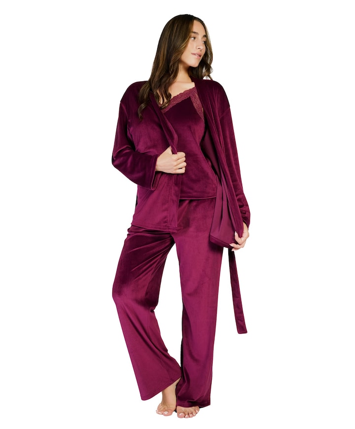 Dames ochtendjas bordeaux
