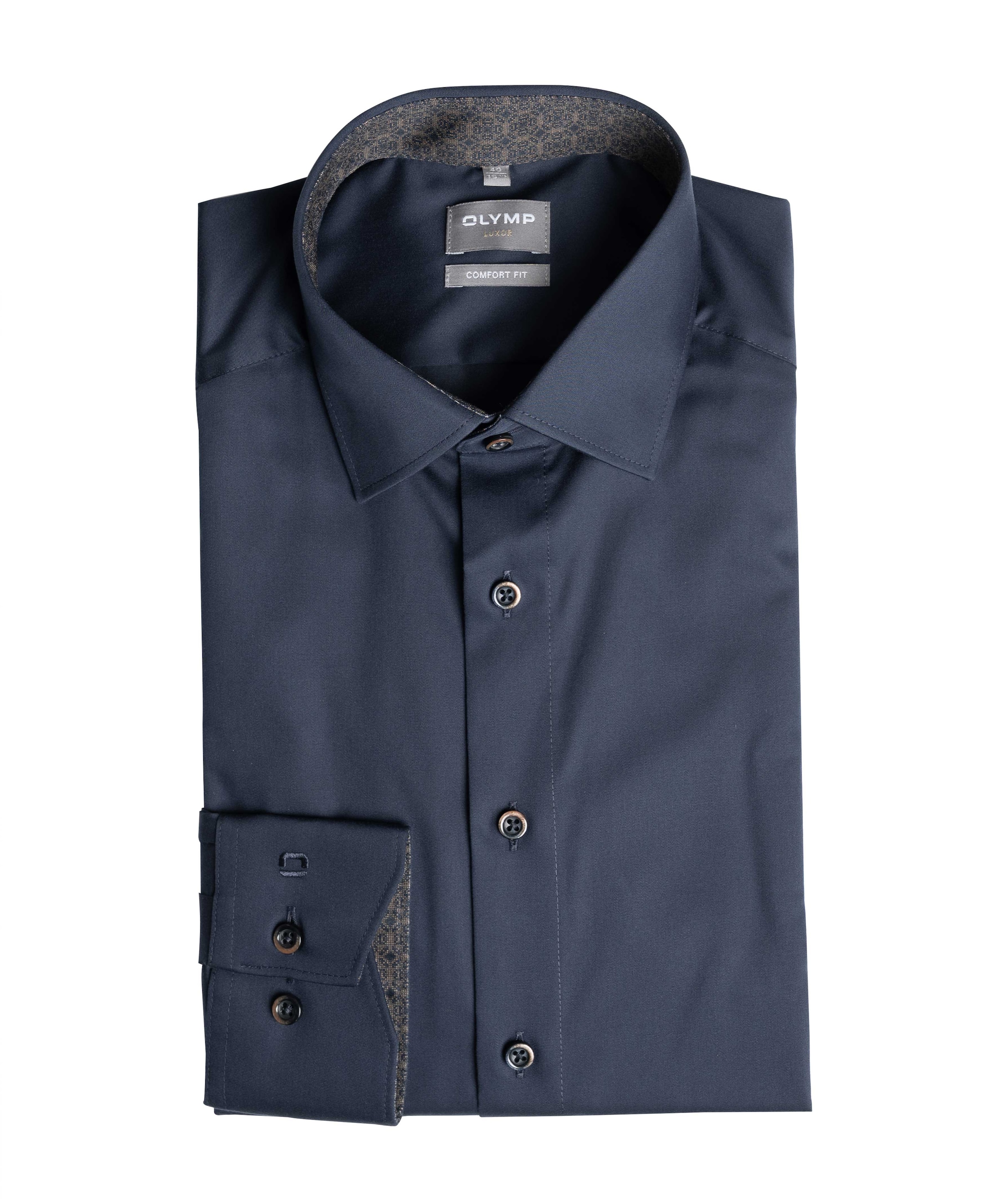 Heren overhemd lange mouw blauw