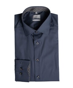 Heren overhemd lange mouw blauw