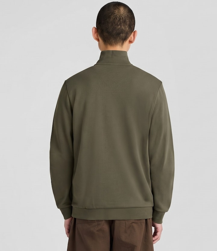 Heren trui met rits groen